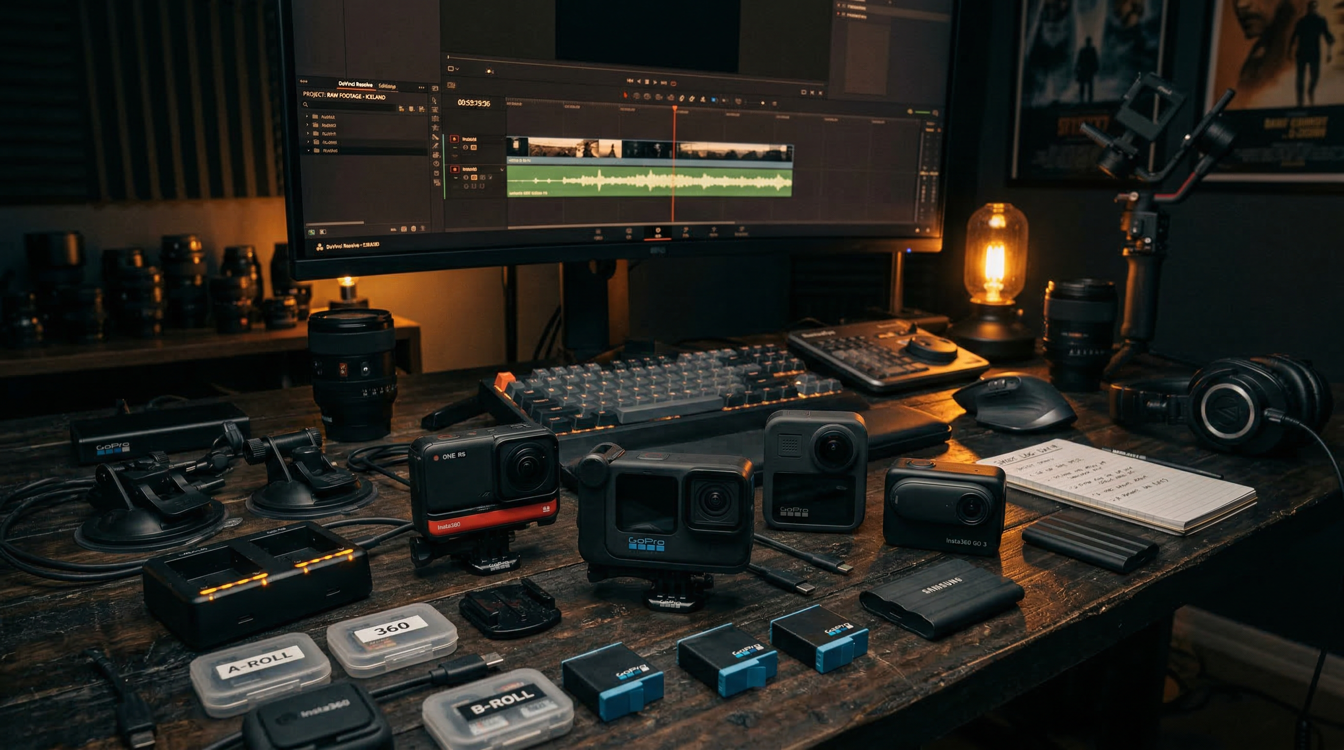 Pete Mitchell in a dark cinema studio with camera equipment
